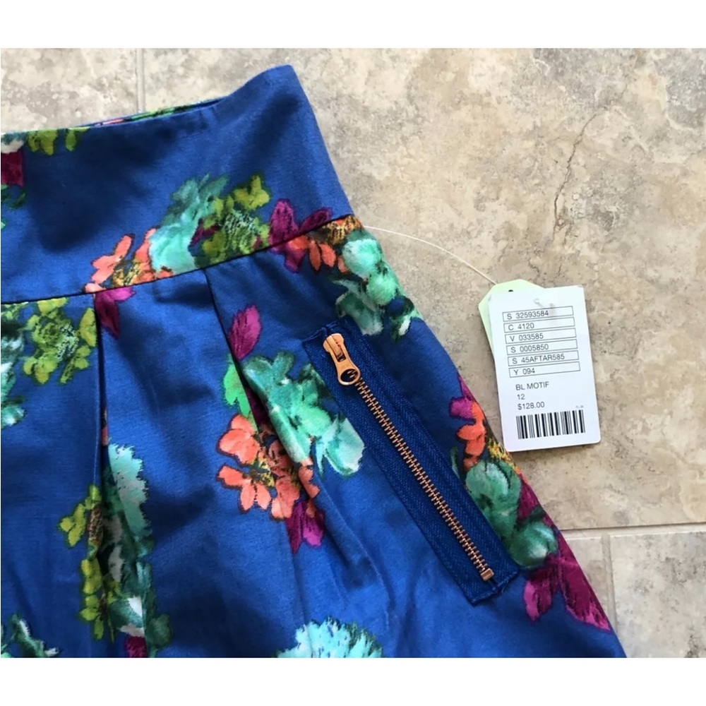Anthropology Maeve skirt floral blue size 12